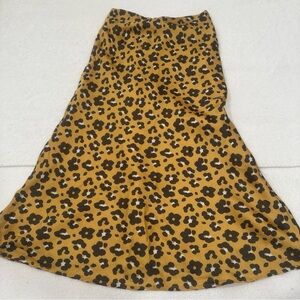4 sienna Leopard Print Slip Skirt XS yellow black